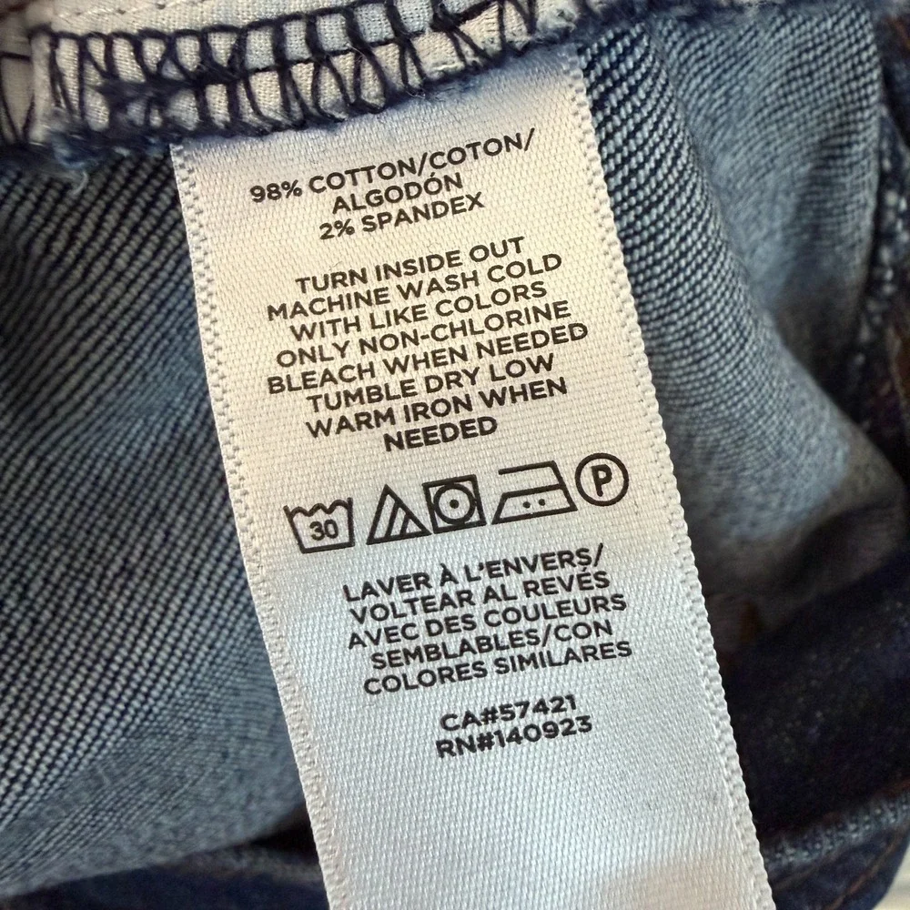 Loft Outlet Skinny Crop Jeans Women 16 (38x24.5) Blue Denim Frayed Hem Dark Wash